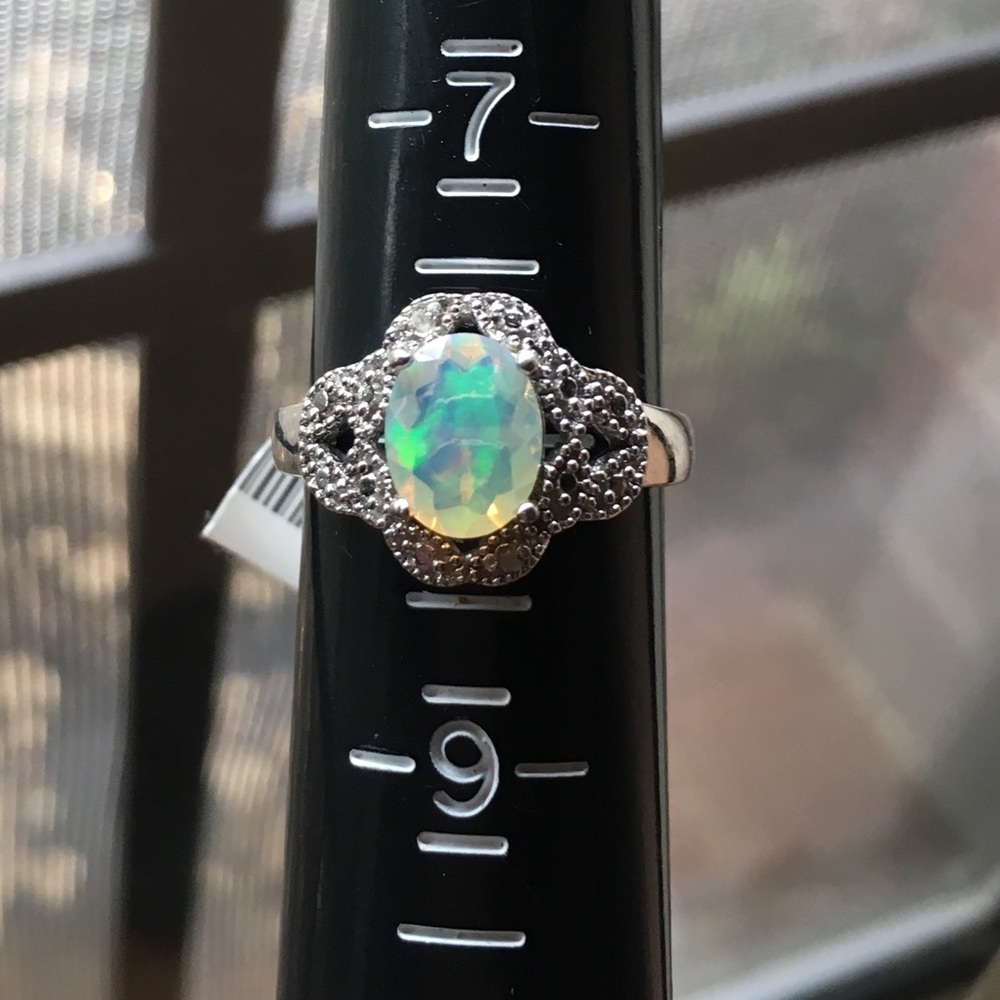 Opal Ring Size 8 925 Sterling Silver